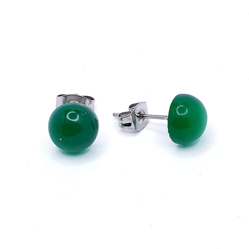 Cercei Agata Verde si Inox