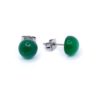 Cercei Agata Verde si Inox