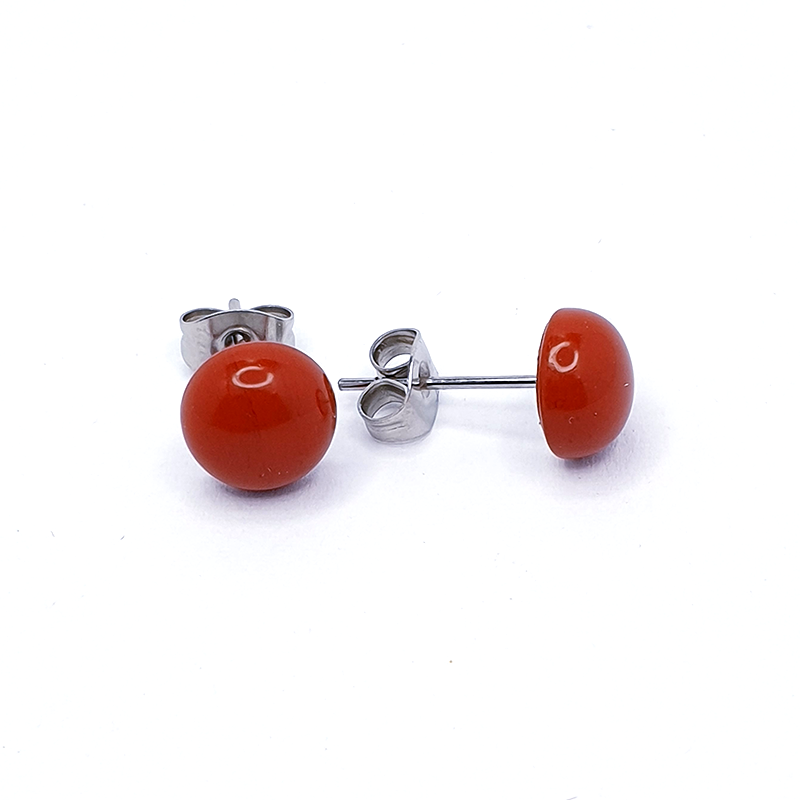 Cercei Jasp Rosu si Inox